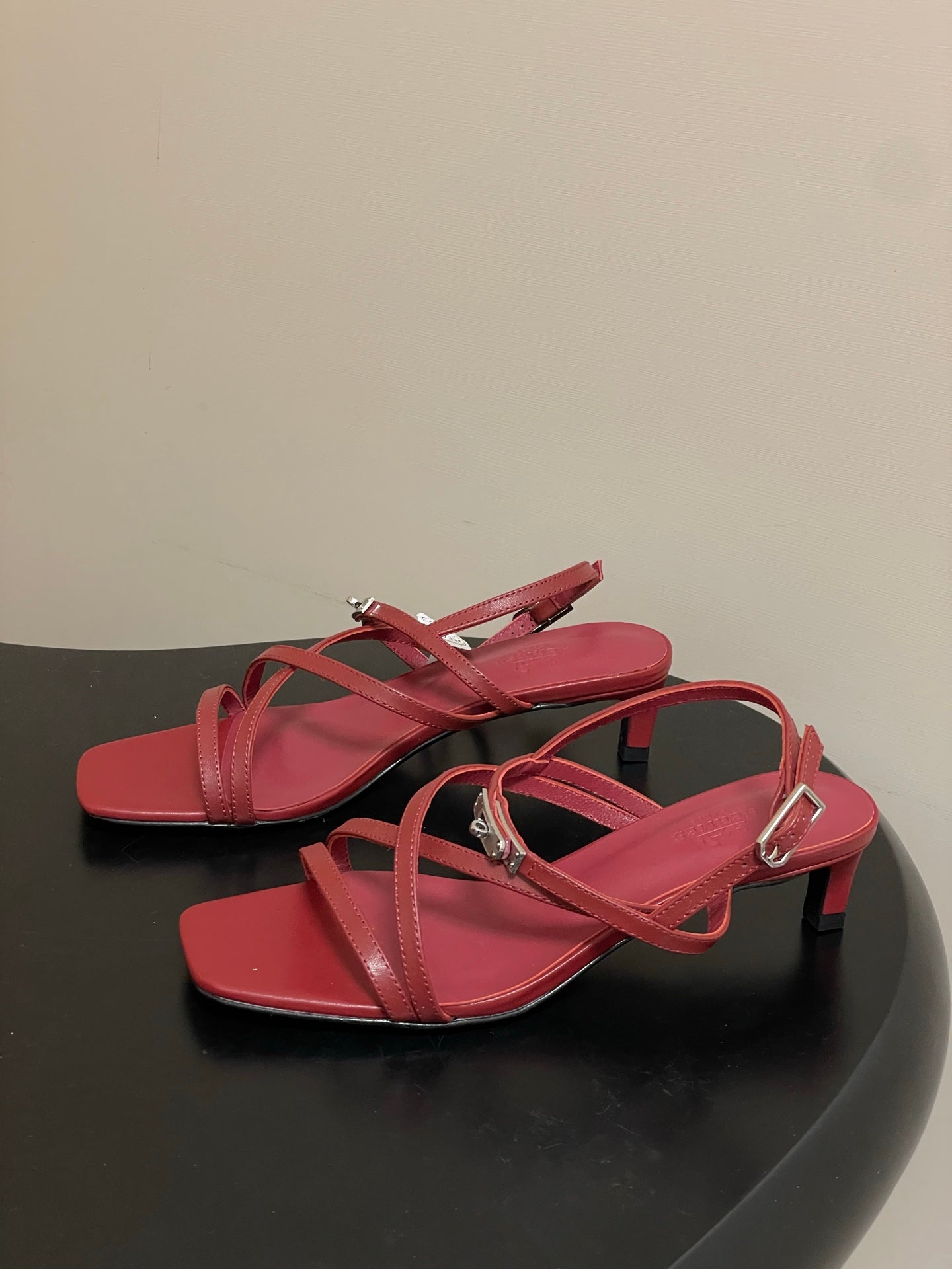 HM Muse Sandal 40 Burgundy in Calfskin 593819