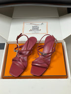 HM Muse Sandal 40 Burgundy in Calfskin 593819