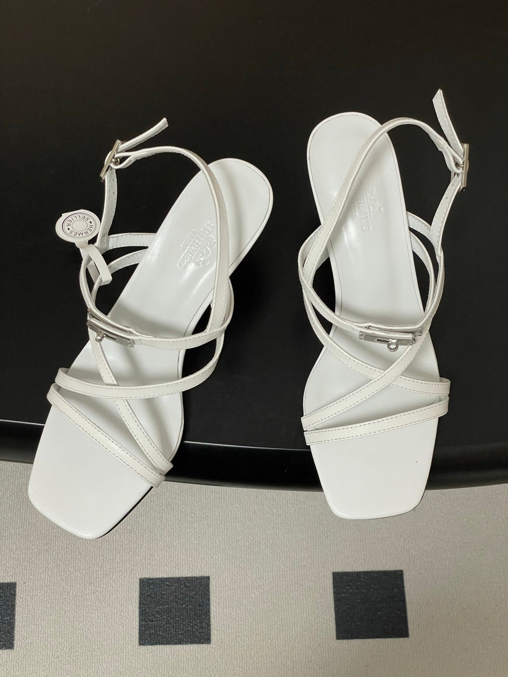 HM Muse Sandal 70 White in Calfskin 593818