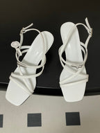HM Muse Sandal 70 White in Calfskin 593818