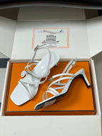 HM Muse Sandal 70 White in Calfskin 593818
