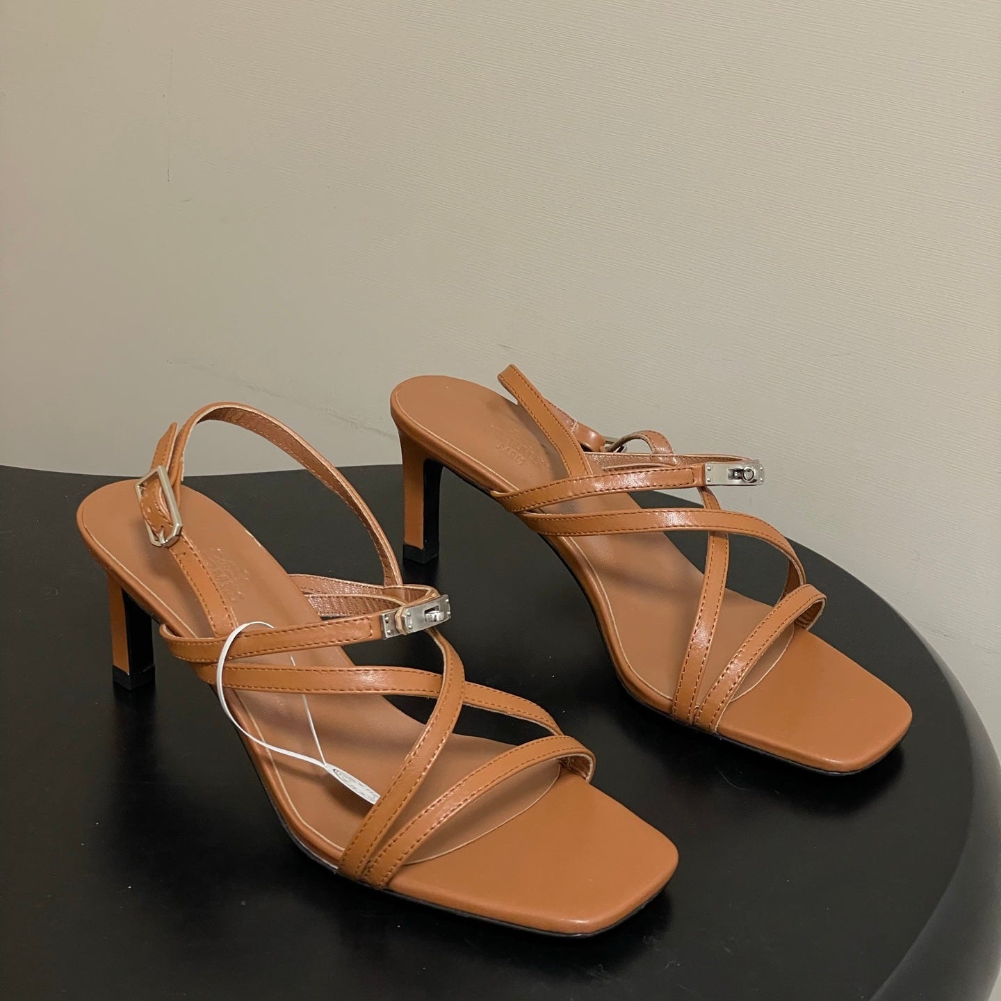 HM Muse Sandal 70 Brown in Calfskin 593817