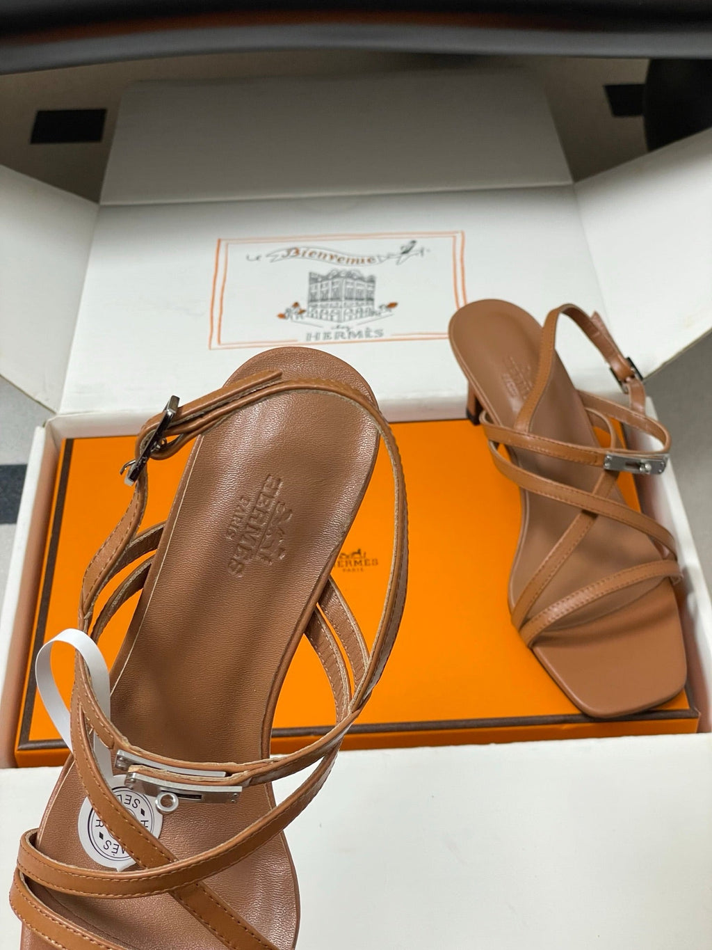 HM Muse Sandal 70 Brown in Calfskin 593817