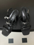 HM Muse Sandal 70 Black in Calfskin 593816