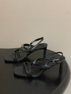 HM Muse Sandal 70 Black in Calfskin 593816
