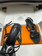 HM Muse Sandal 70 Black in Calfskin 593816