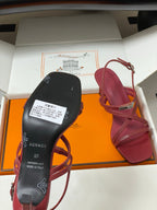 HM Muse Sandal 70 Burgundy in Calfskin 593815