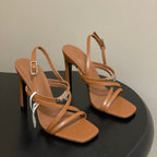 HM Muse Sandal 100 Brown in Calfskin 593813