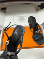 HM Muse Sandal 100 Black  in Calfskin 593812