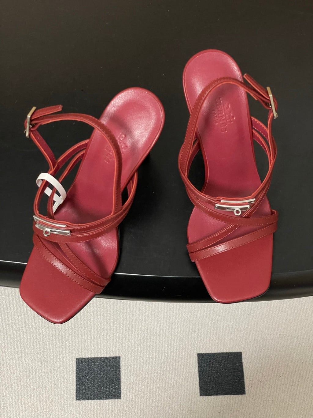 HM Muse Sandal 100 Burgundy in Calfskin 593811