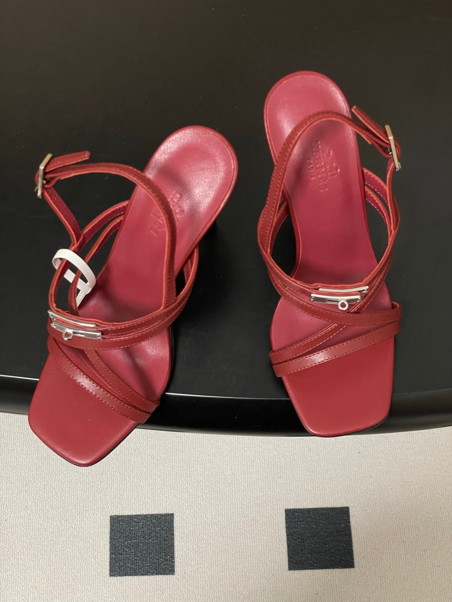 HM Muse Sandal 100 Burgundy in Calfskin 593811