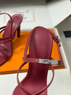 HM Muse Sandal 100 Burgundy in Calfskin 593811