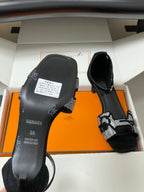 HM Joy Sandal 40 Black Gray in Suede 593810
