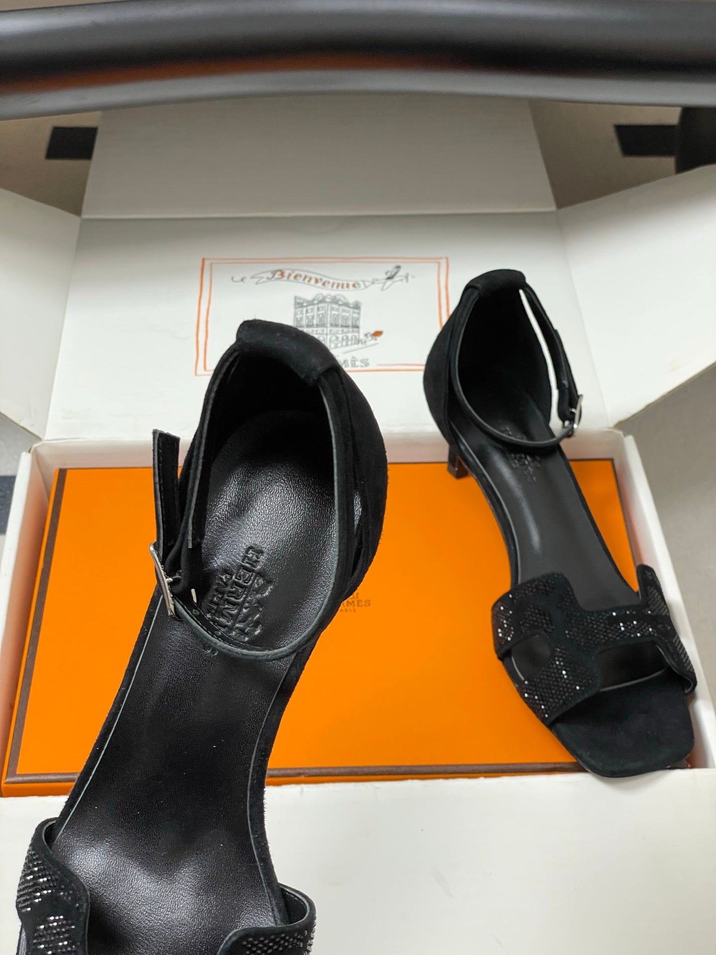 HM Joy Sandal 40 Black in Suede 593809