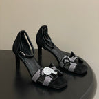 HM Joy Sandal 70 Black Gray in Suede 593807