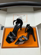 HM Joy Sandal 100 Black Gray in Suede 593804