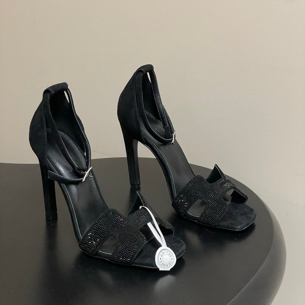 HM Joy Sandal 100 Black in Suede 593803