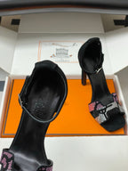 HM Joy Sandal 100 Black Pink in Suede 593802