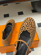 HM 26S Meli Ballet Flats Brown in Cowhide 593799