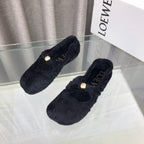 Loewe 2026 Ballet Flat Black in Wool 597434