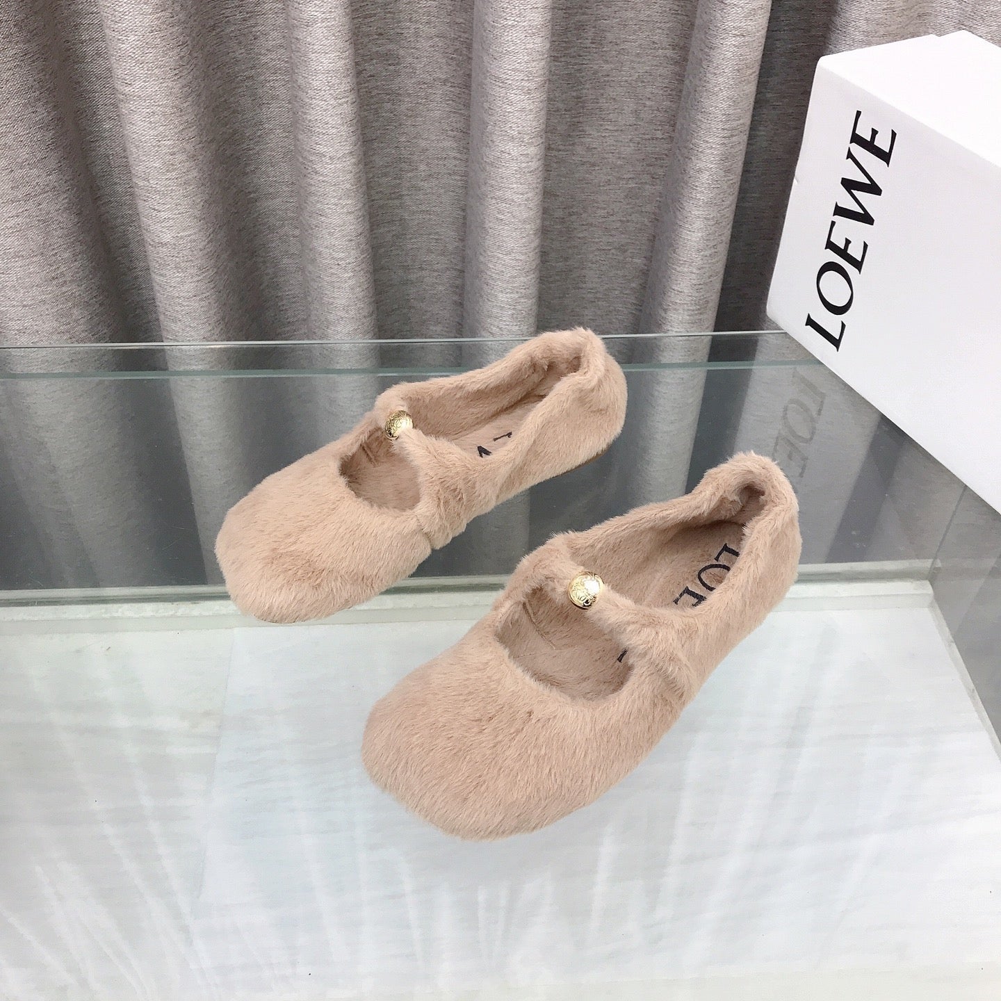 Loewe 2026 Ballet Flat Bei?ge in Wool 597431