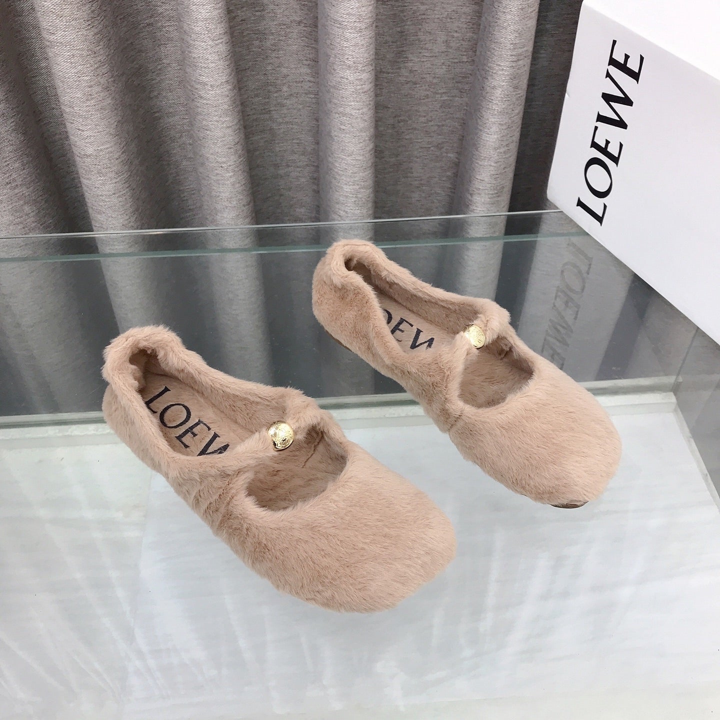 Loewe 2026 Ballet Flat Bei?ge in Wool 597431