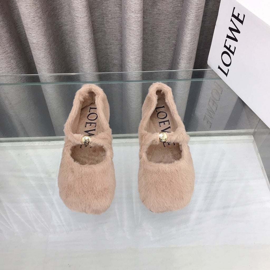 Loewe 2026 Ballet Flat Bei?ge in Wool 597431