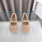 Loewe 2026 Ballet Flat Bei?ge in Wool 597431