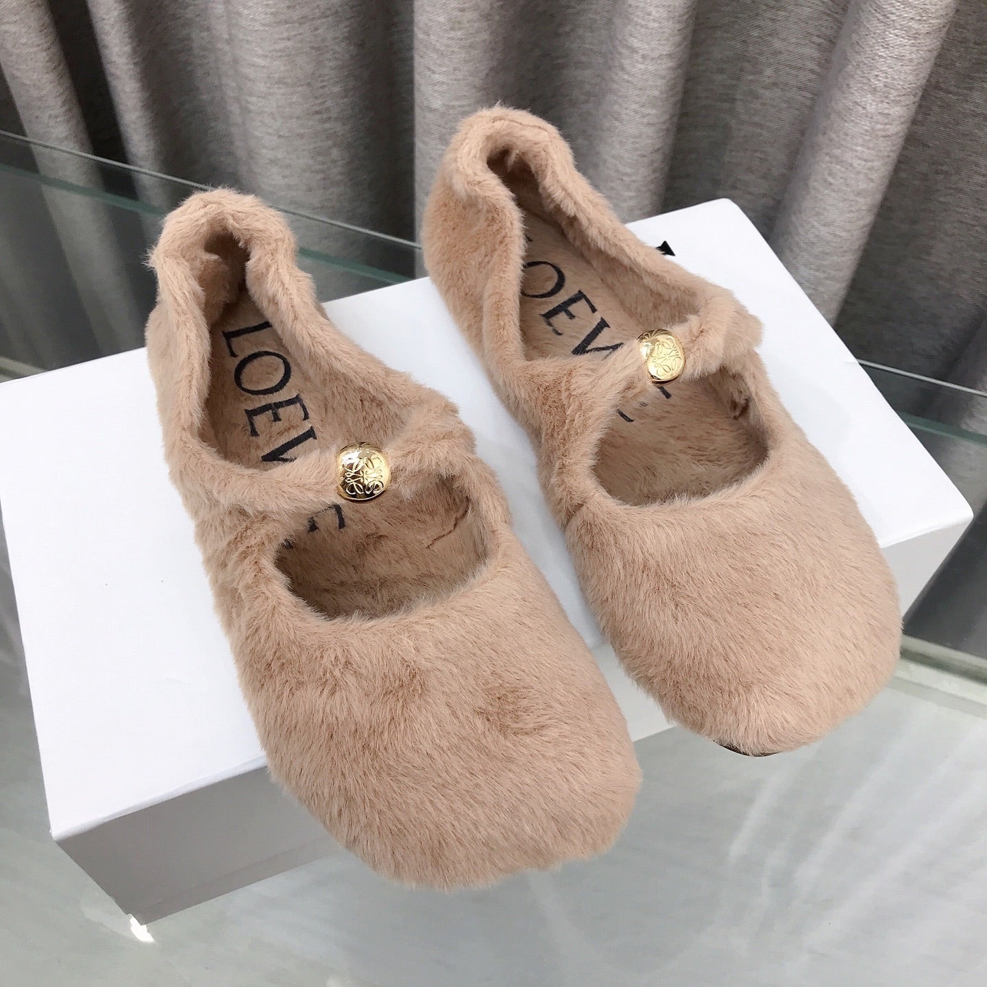 Loewe 2026 Ballet Flat Bei?ge in Wool 597431