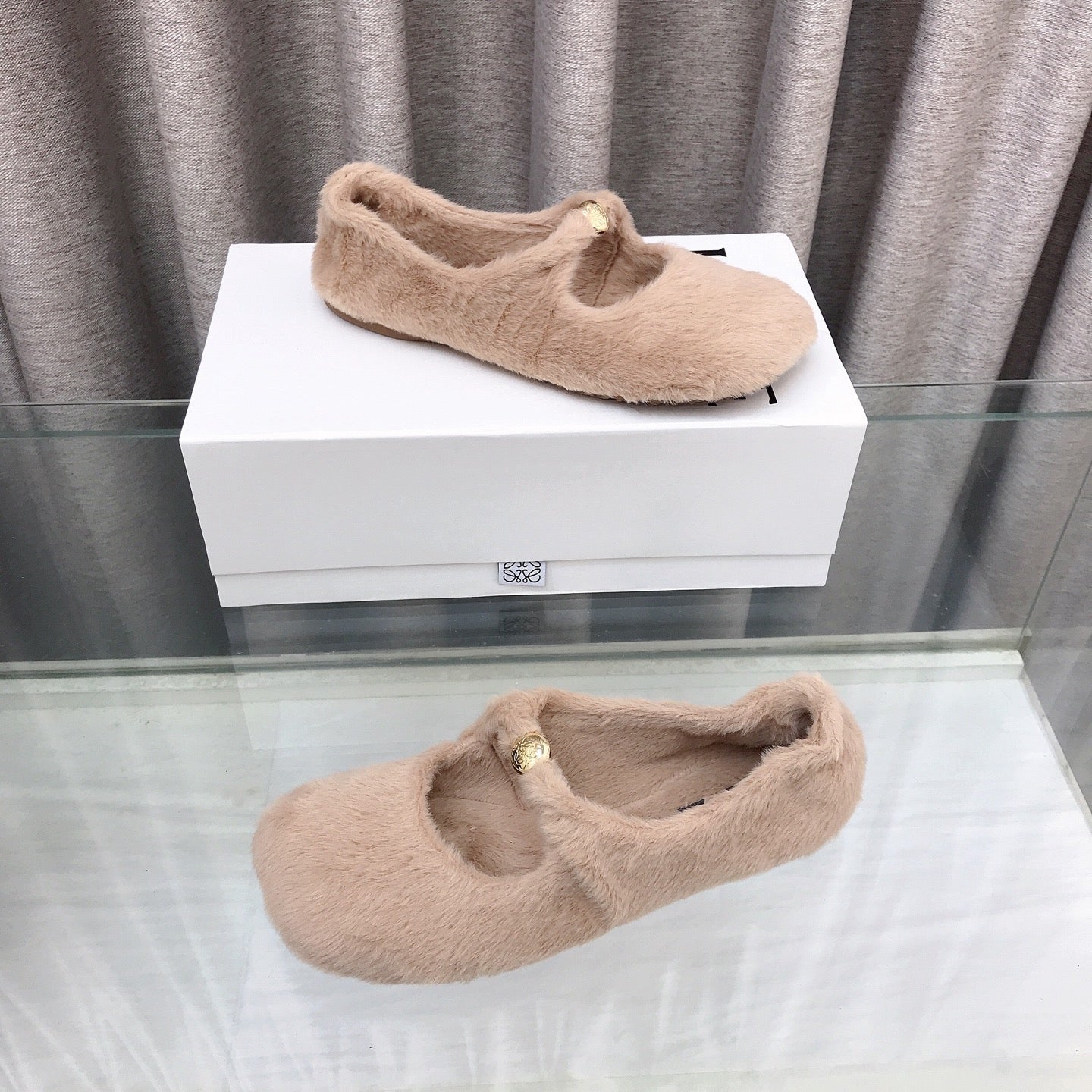 Loewe 2026 Ballet Flat Bei?ge in Wool 597431