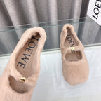 Loewe 2026 Ballet Flat Bei?ge in Wool 597431