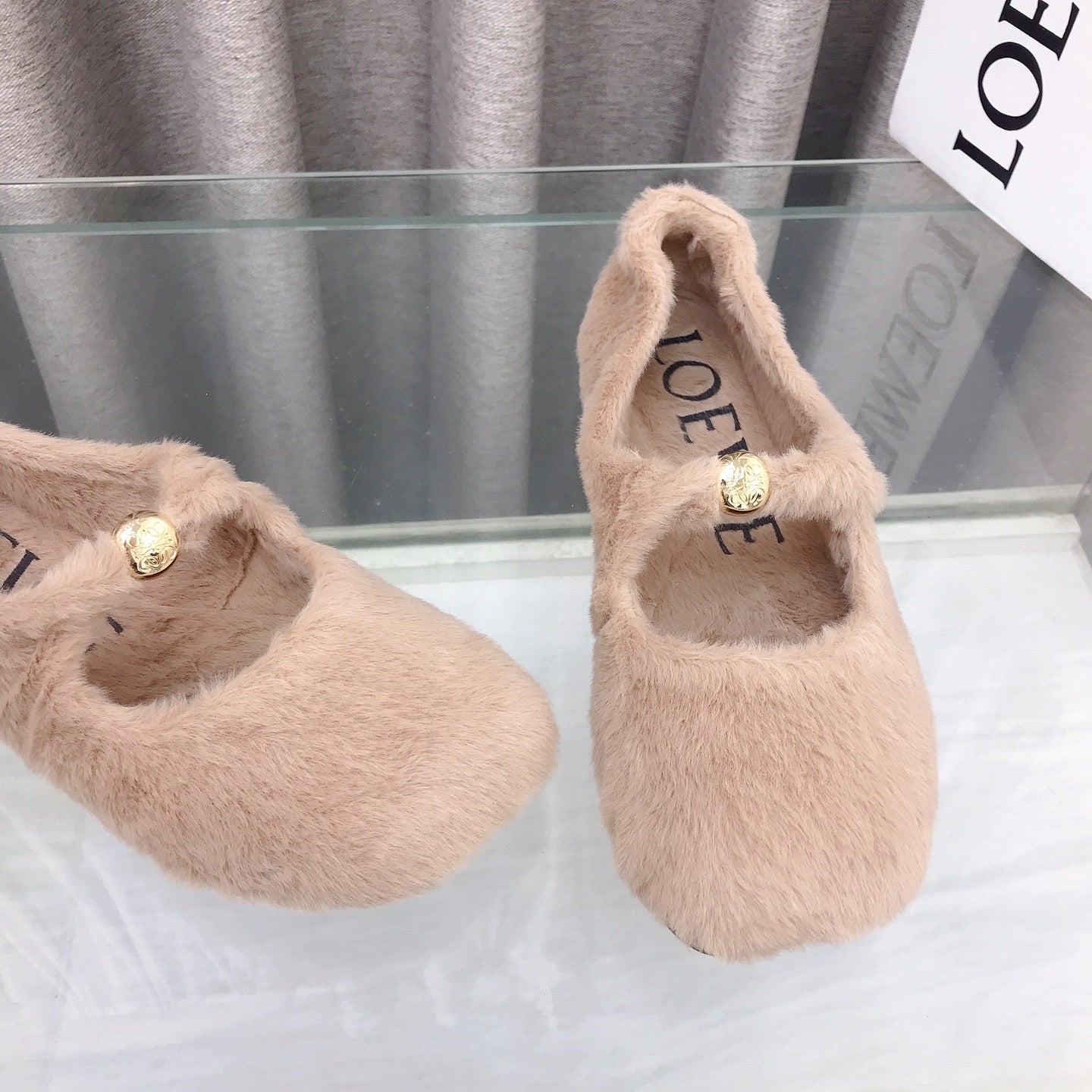 Loewe 2026 Ballet Flat Bei?ge in Wool 597431