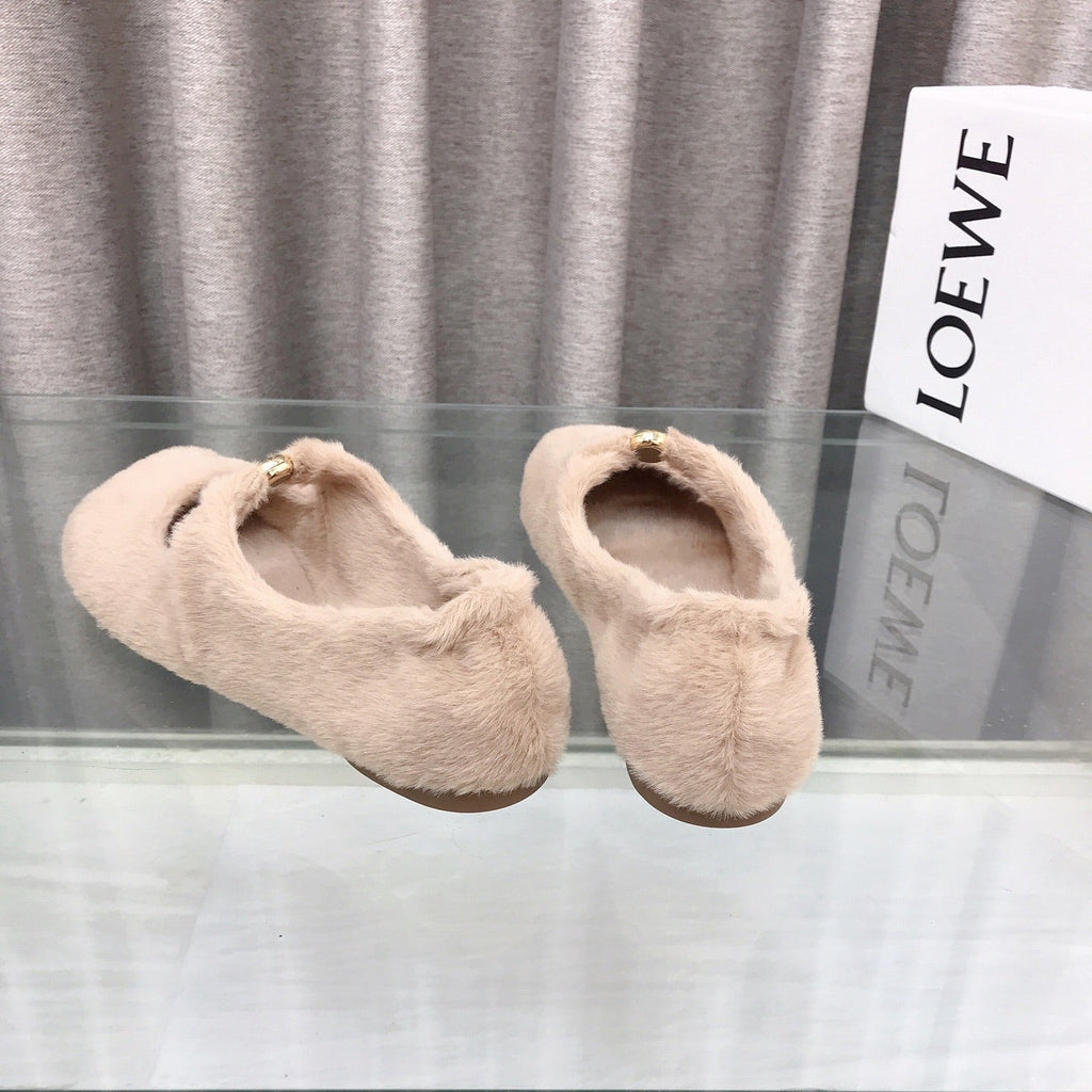 Loewe 2026 Ballet Flat Bei?ge in Wool 597431