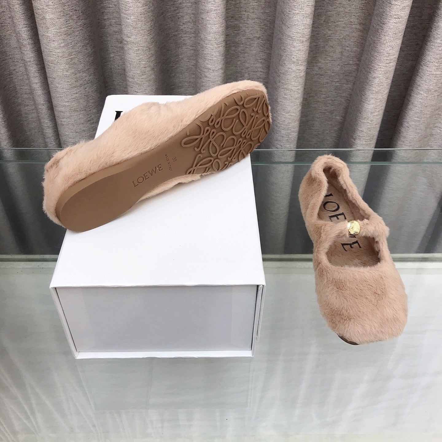 Loewe 2026 Ballet Flat Bei?ge in Wool 597431