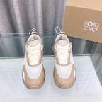 Loewe x on Angpao Couple Running Sneakers Light Brown White Nylon Calfskin 597425