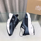 Loewe x on Angpao Couple Running Sneakers Black Gray White Nylon Calfskin 597421