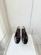 Chanel 26 Camellia High Heels 35 Dark Brown Black in Patent Leather 597416