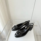 Chanel 26 Camellia High Heels 35 Black in Patent Leather 597414