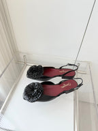 CC 26 Flower-shaped Sandal Black Lambskin 597410