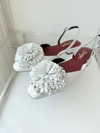 CC 26 Flower-shaped Sandal White Lambskin 597408
