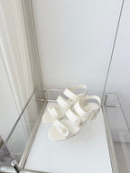 Chanel 26 Turnlock 40 White Sandal Heels in Lambskin 597402