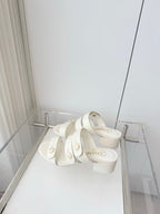 Chanel 26 Turnlock 40 White Sandal Mule in Lambskin 597399