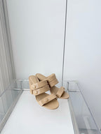 Chanel 26 Turnlock 85 Beige Sandal Mule in Lambskin 597394