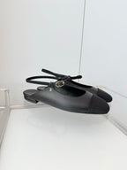 Chanel 26 Slingback Flats Black in Lambskin 597391
