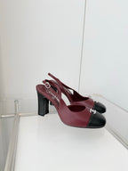 Chanel 26 High Heels Burgundy Black 90 in Lambskin 597386