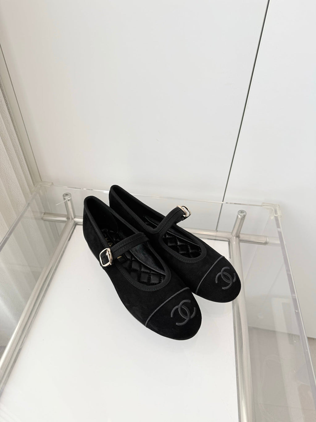 Chanel 26 Mary Jane Shoe Black in Suede 597380