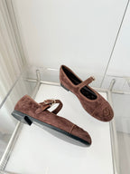 Chanel 26 Mary Jane Shoe Brown in Suede 597378