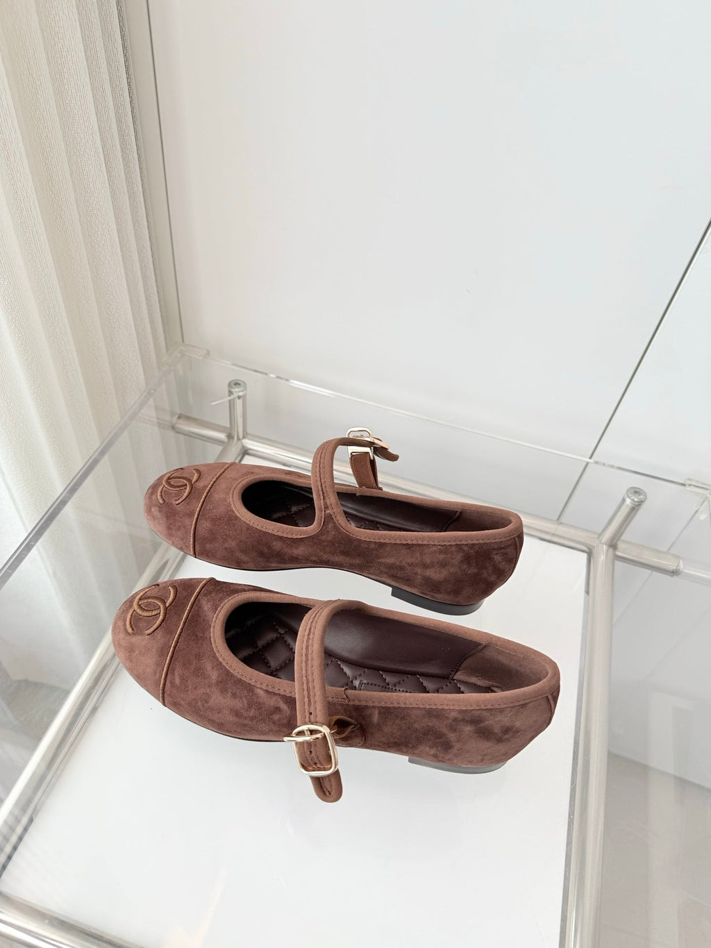Chanel 26 Mary Jane Shoe Brown in Suede 597378