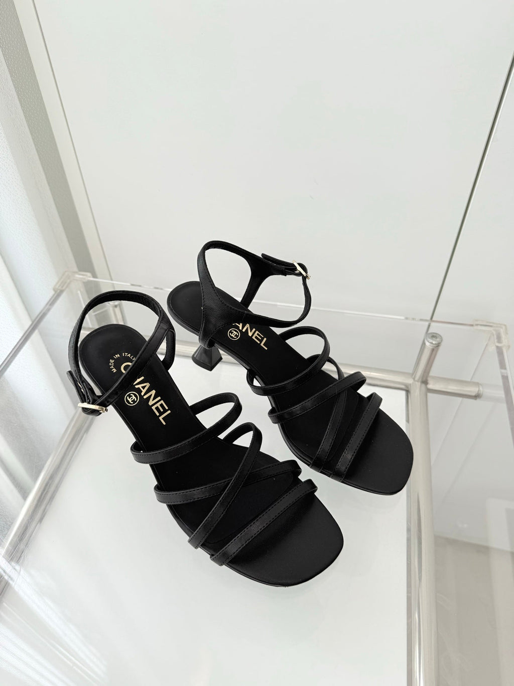 Chanel Cruise 26 Sandal 70mm Black Lambskin 597360