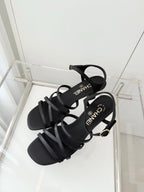 Chanel Cruise 26 Sandal 70mm Black Lambskin 597360